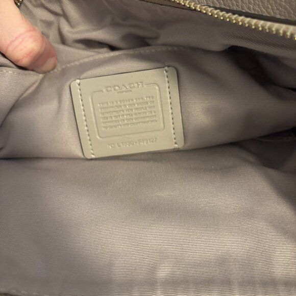 Coach Elle Hobo Taupe Gray Leather with Stardust Crystal Rivets - Picture 12 of 12